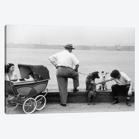 Sunday Afternoon (Gansevoort Pier NYC, 1948) Canvas Print #ROK31} by Ruth Orkin Canvas Art Print
