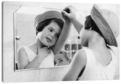 Tirza In Mirror (Israel, 1951) Canvas Art Print - Authenticity