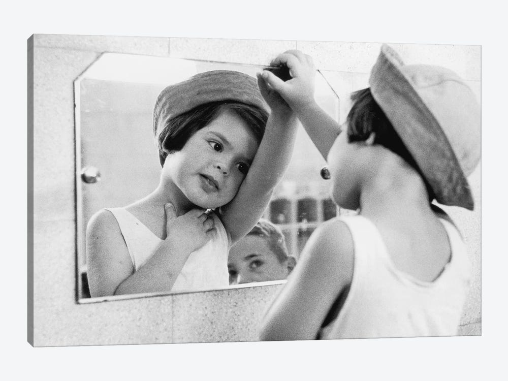 Tirza In Mirror (Israel, 1951) by Ruth Orkin 1-piece Canvas Art