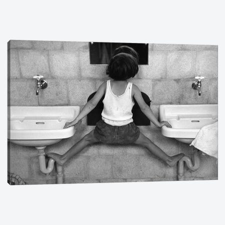Tirza On Sinks (Israel, 1951) Canvas Print #ROK35} by Ruth Orkin Canvas Art