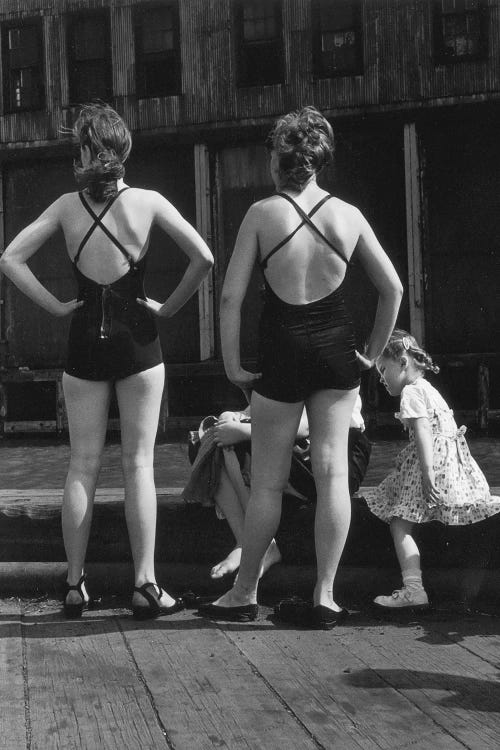 Two Women With Bathing Suits (Gansevoort Pier NYC, 1948)