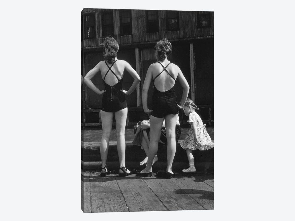 Two Women With Bathing Suits (Gansevoort Pier NYC, 1948) by Ruth Orkin 1-piece Canvas Art Print