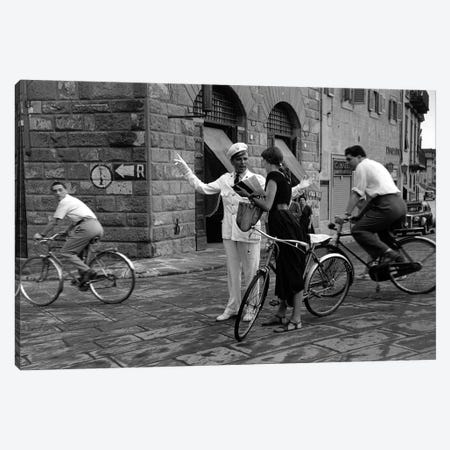 American Girl Series Asking Directions (Florence, Italy 1951) Canvas Print #ROK3} by Ruth Orkin Canvas Print