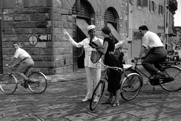 Traveling: American Girl Series Asking Directions (Florence, Italy 1951) by Ruth Orkin