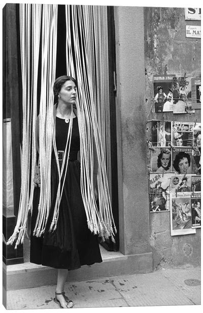 American Girl Series Jinx In Beads (Florence, Italy 1951) Canvas Art Print - Fashion Photography