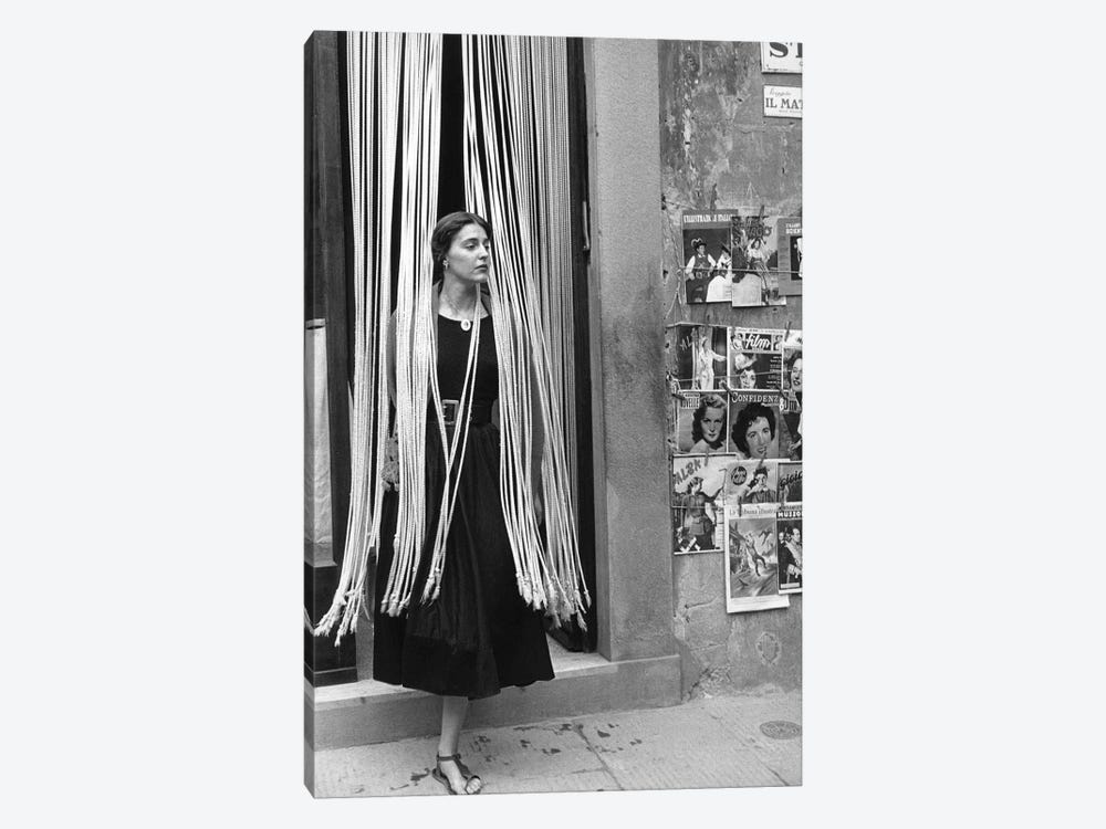 American Girl Series Jinx In Beads (Florence, Italy 1951) by Ruth Orkin 1-piece Canvas Print