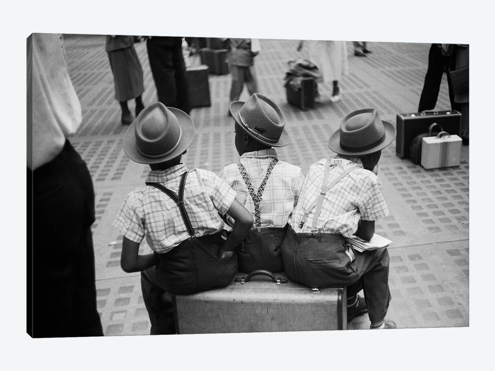 Boys On Suitcase (Penn Station NYC ,1948) by Ruth Orkin 1-piece Canvas Print