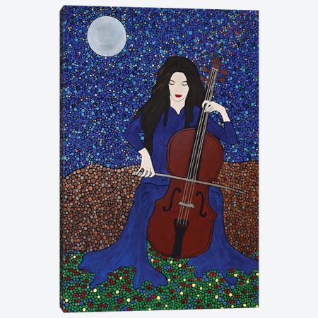 The Celloist Canvas Print #ROL100} by Rachel Olynuk Canvas Art Print