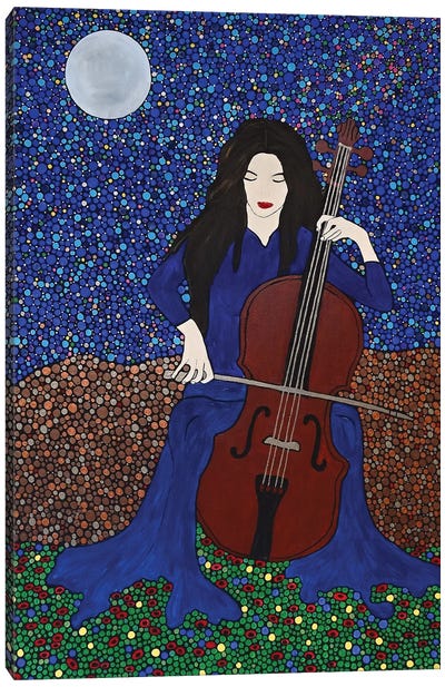 The Celloist Canvas Art Print - Cello Art