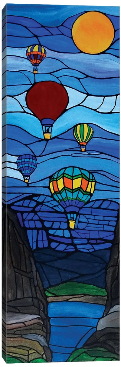 Hot Air Balloons Heading Home Canvas Art Print - Mosaic Landscapes