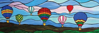 Colorful Hot Air Balloons by Rachel Olynuk multi panel art