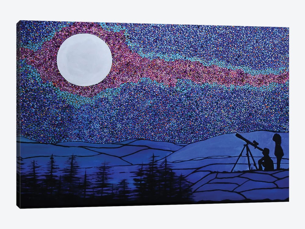The Two Young Astronomers by Rachel Olynuk 1-piece Canvas Wall Art