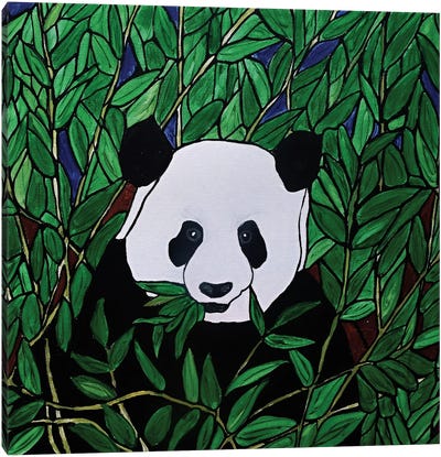 Panda Bear Canvas Art Print - Bamboo Art