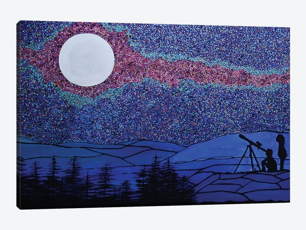 Two Young Astronomers by Rachel Olynuk 1-piece Canvas Art