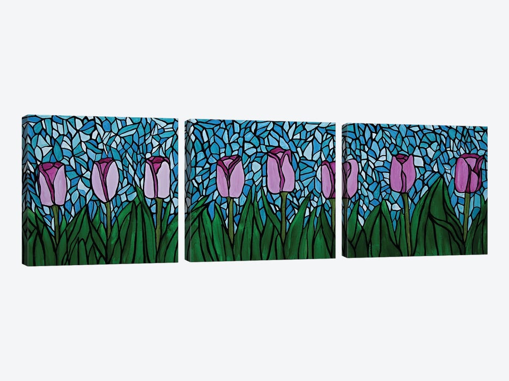 The Little Tulip Garden by Rachel Olynuk 3-piece Canvas Wall Art