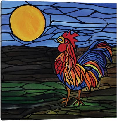 Fancy Rooster Canvas Art Print - Rachel Olynuk