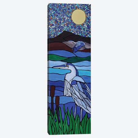 Blue Heron Canvas Print #ROL128} by Rachel Olynuk Art Print