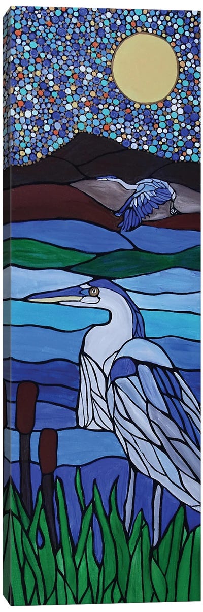 Blue Heron Canvas Art Print - Rachel Olynuk