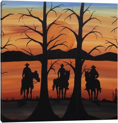 Cowboys Canvas Art Print - Western Décor
