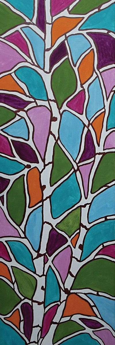 Stained Glass Trees by Rachel Olynuk multi panel art