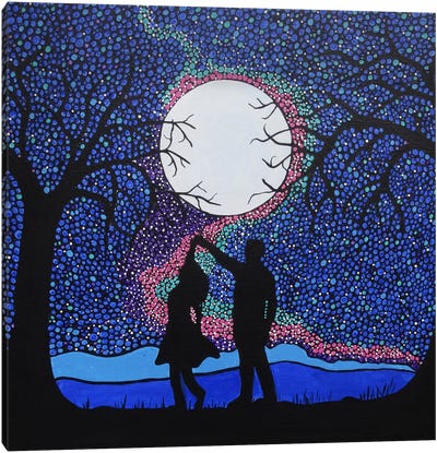 Dancing Under The Moonlight Canvas Art Print - Dancer Art