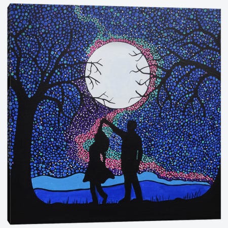 Dancing Under The Moonlight Canvas Print #ROL14} by Rachel Olynuk Canvas Art Print