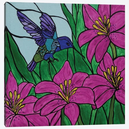 Groovy Little Hummingbird Canvas Print #ROL18} by Rachel Olynuk Canvas Art