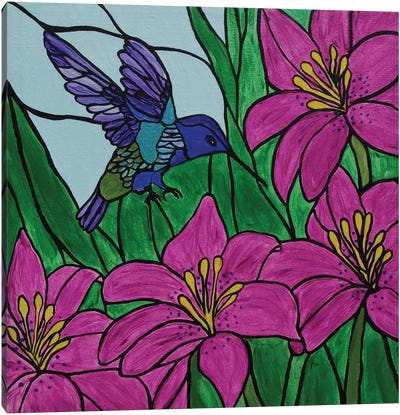Groovy Little Hummingbird Canvas Art Print