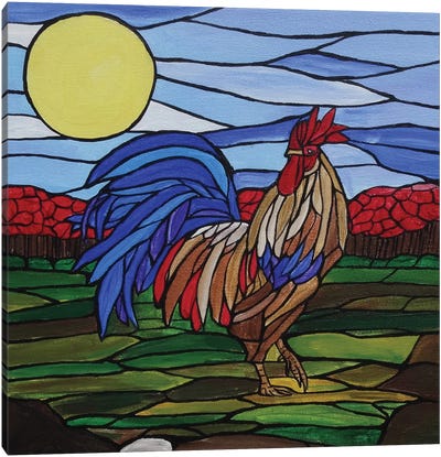 Little Rooster Canvas Art Print - Chicken & Rooster Art