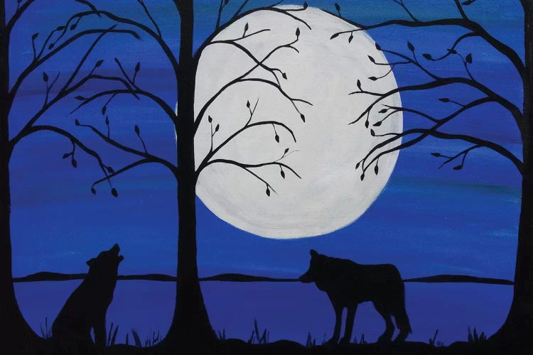 Moonlit Wolves by Rachel Olynuk wall art
