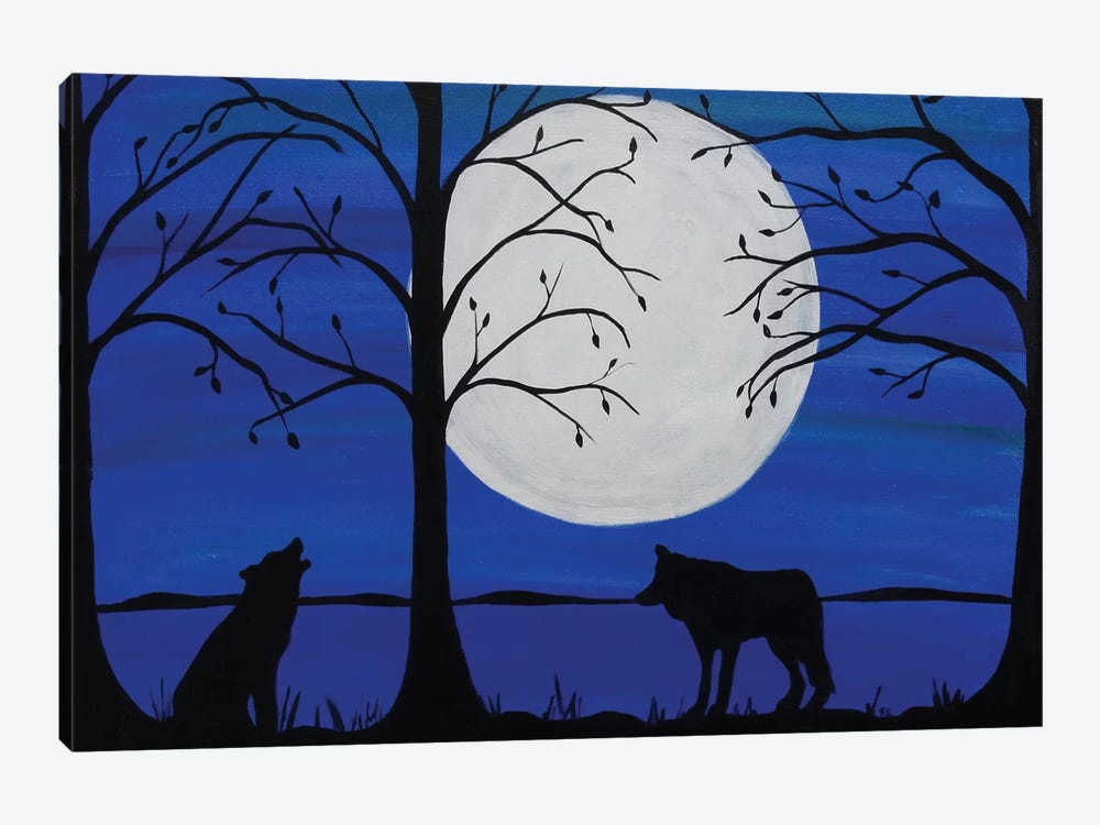 Moonlit Wolves by Rachel Olynuk 1-piece Canvas Art