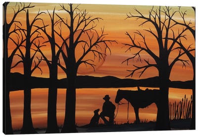 Silence Canvas Art Print - Cowboy & Cowgirl Art