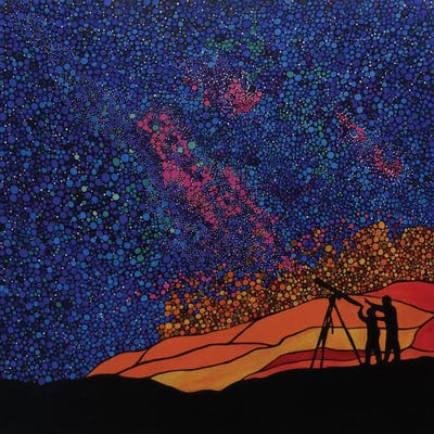 The Stargazers Dream by Rachel Olynuk framed canvas print