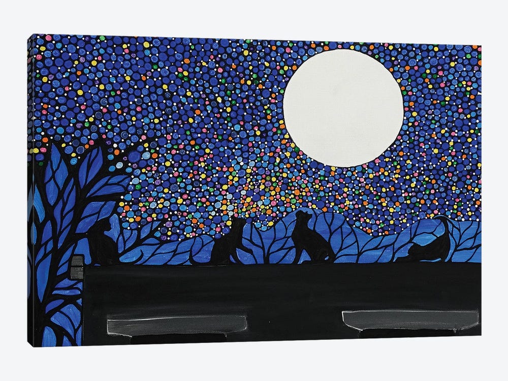 Cats Chasing Fireflies by Rachel Olynuk 1-piece Canvas Wall Art