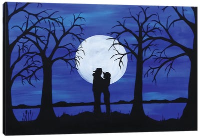 Full Moon's Love Canvas Art Print - Rachel Olynuk
