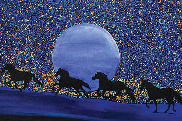 Astronomy & Space: Horses Chasing the Moon by Rachel Olynuk