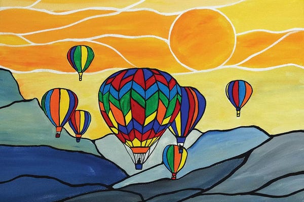 Kids Transportation Art: Hot Air Balloons by Rachel Olynuk