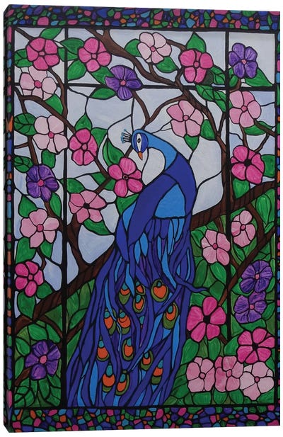 Bohemian Peacock Canvas Art Print - Rachel Olynuk