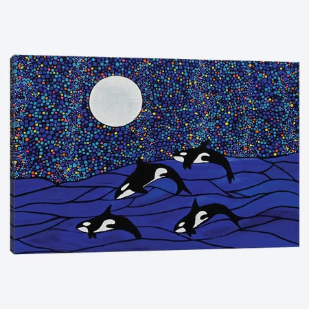 Where Whales Play Canvas Print #ROL60} by Rachel Olynuk Canvas Art Print