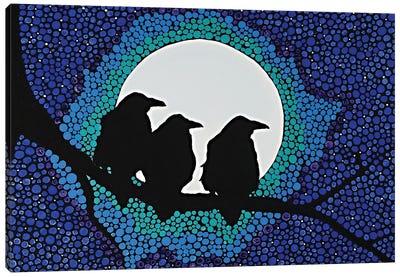 We Three Ravens Canvas Art Print - Raven Art
