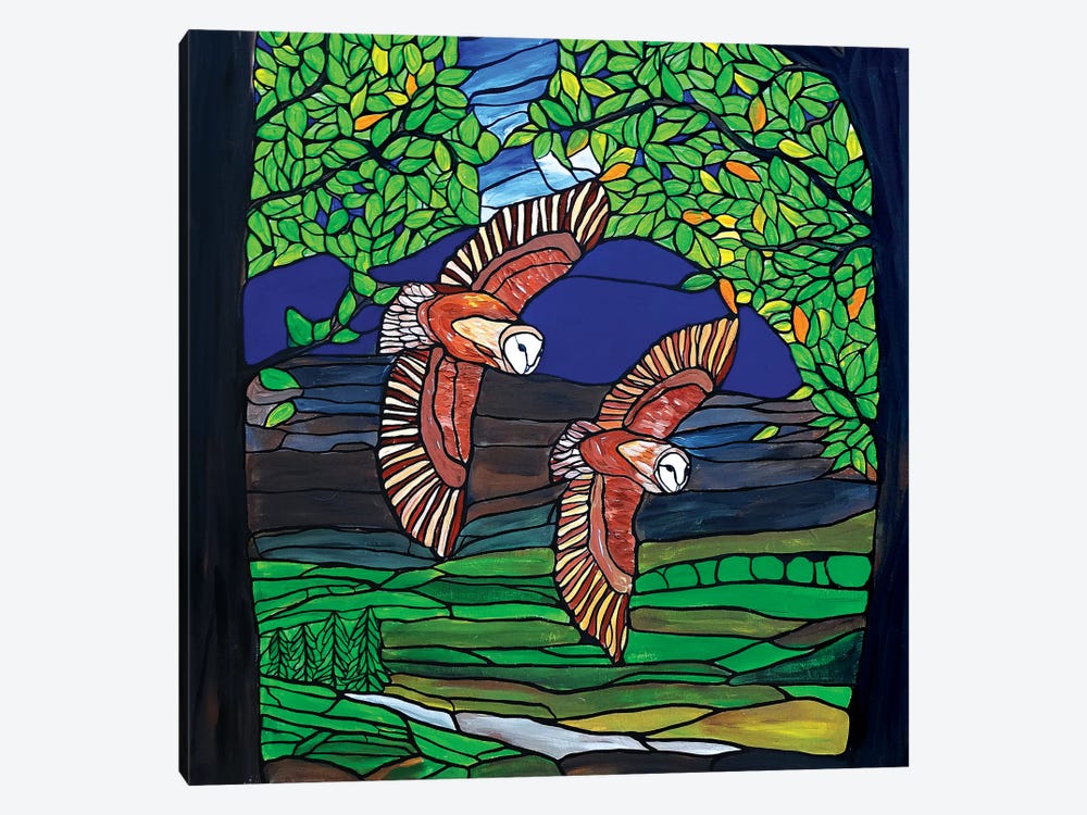 Barn Owls Flight by Rachel Olynuk 1-piece Canvas Art