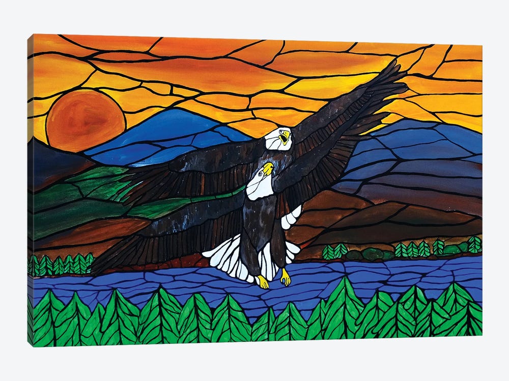 Two Eagles by Rachel Olynuk 1-piece Canvas Art Print