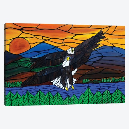 Two Eagles Canvas Print #ROL81} by Rachel Olynuk Art Print
