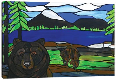 Bear Photobomb Canvas Art Print - Rachel Olynuk