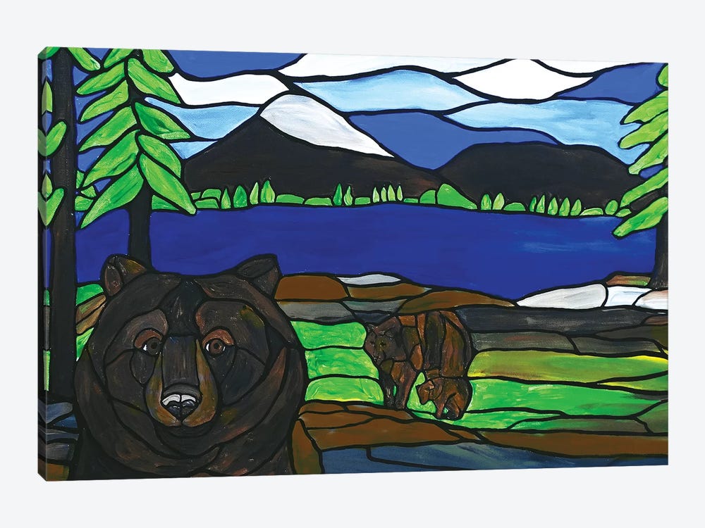 Bear Photobomb by Rachel Olynuk 1-piece Canvas Art