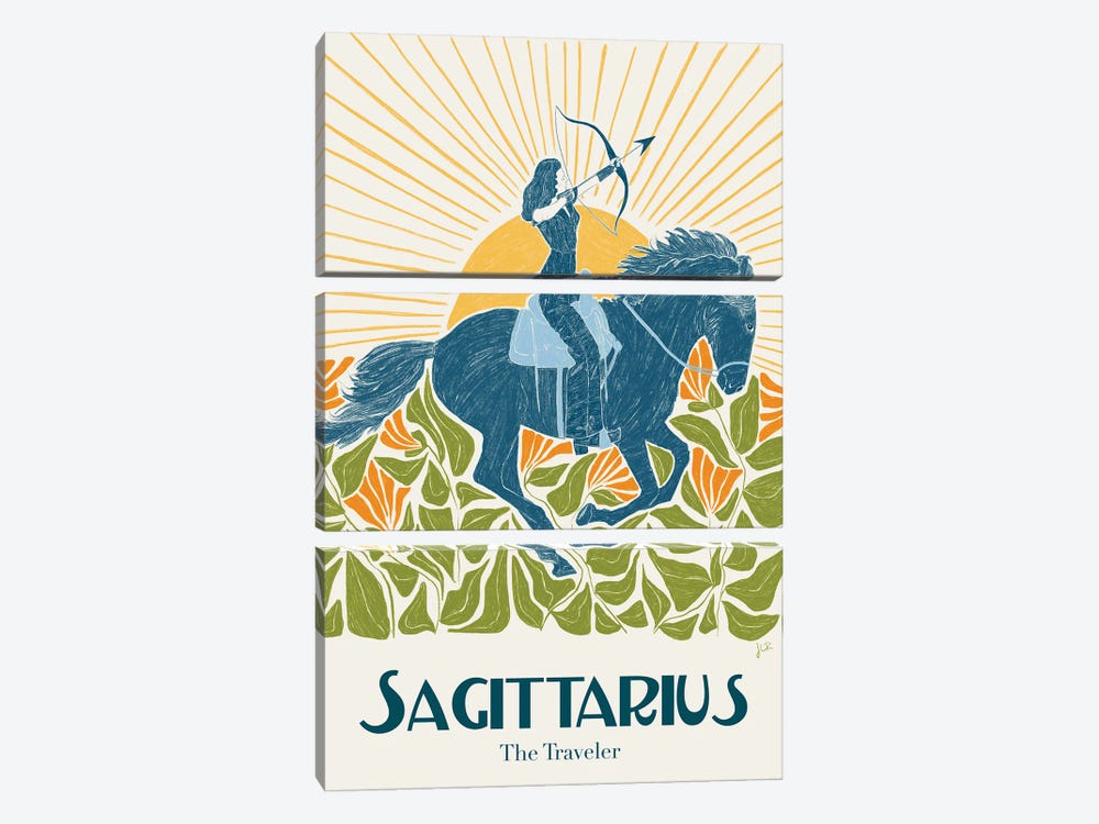 Sagittarius by Jenny Rome 3-piece Canvas Art Print