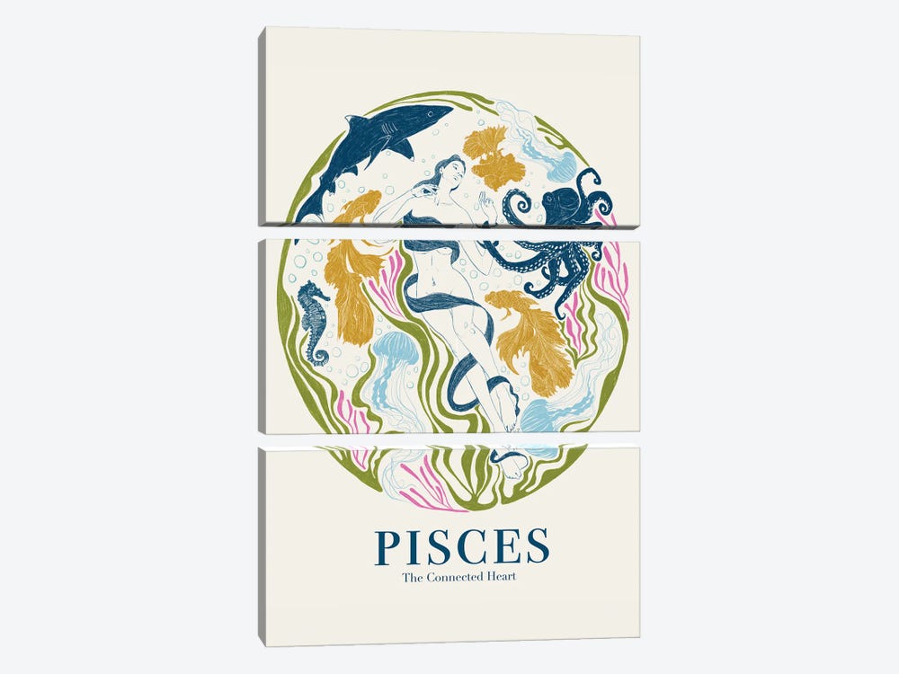 Pisces II by Jenny Rome 3-piece Canvas Print