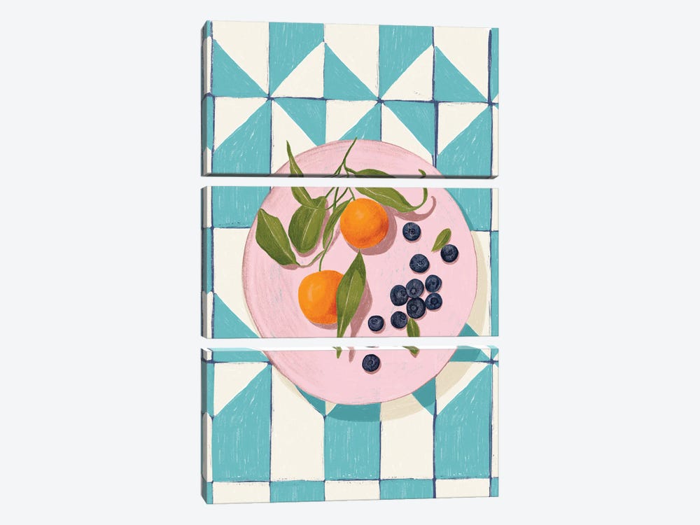 Citrus And Berries by Jenny Rome 3-piece Canvas Print
