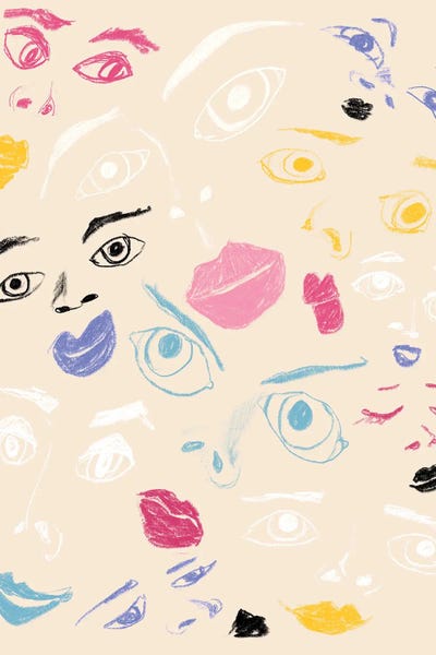 Faces by Jenny Rome multi panel art