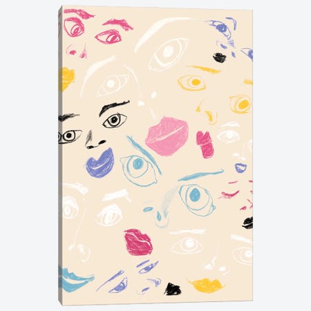 Faces Canvas Print #ROM109} by Jenny Rome Canvas Art